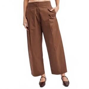 NEW STYLE USA pleated barrel pants in brown